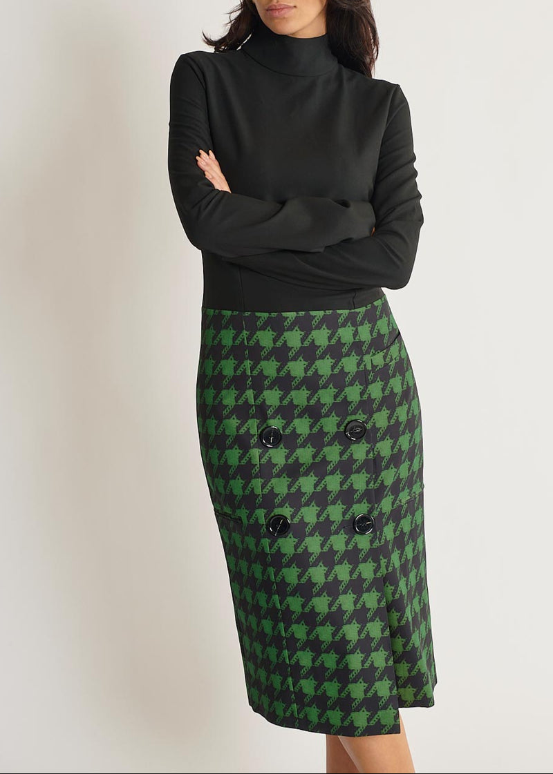 Robe Longue - Noir / Vert - Femme