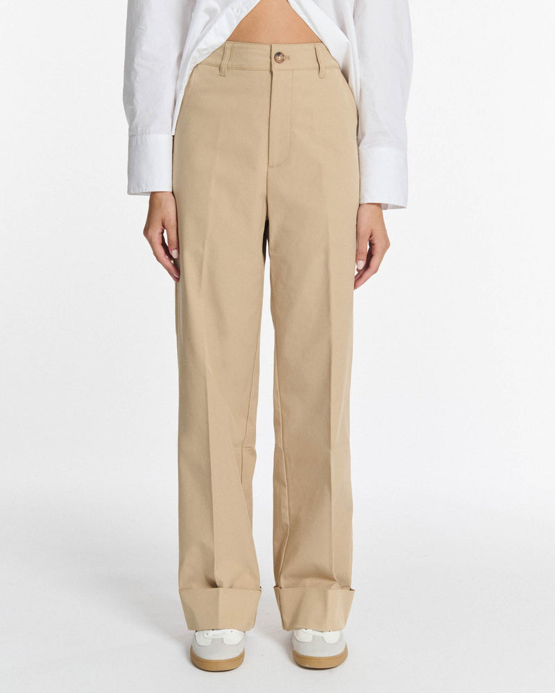 pantalon droit large sleek worker savy praline labdip