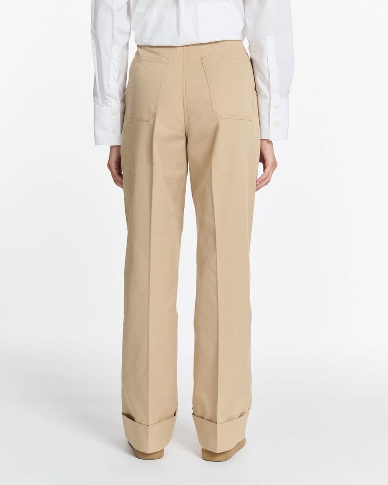 pantalon droit large sleek worker savy praline labdip