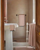 Serviette Bain - Rose Liseré Noir