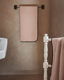 Serviette Bain - Rose Liseré Noir