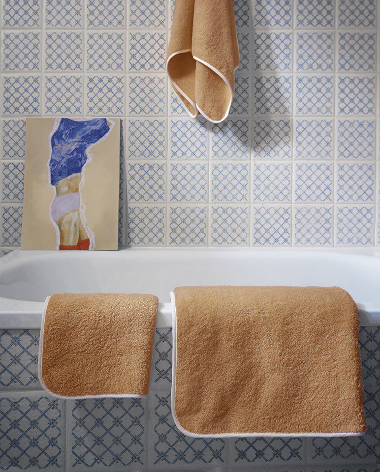 Serviette Bain - Macchiato Liseré Blanc