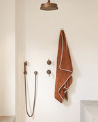 Serviette Bain - Caramel Liseré Blanc