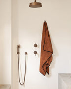 Bath Towel - Caramel Black Piping