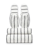 Serviette de bain - Blanc rayé Noir