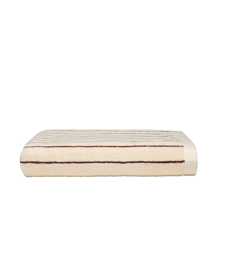 Telo Bagno - Beige a Righe Marroni