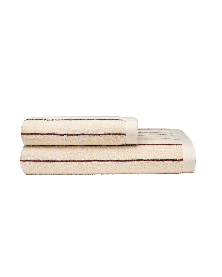 Telo Bagno - Beige a Righe Marroni