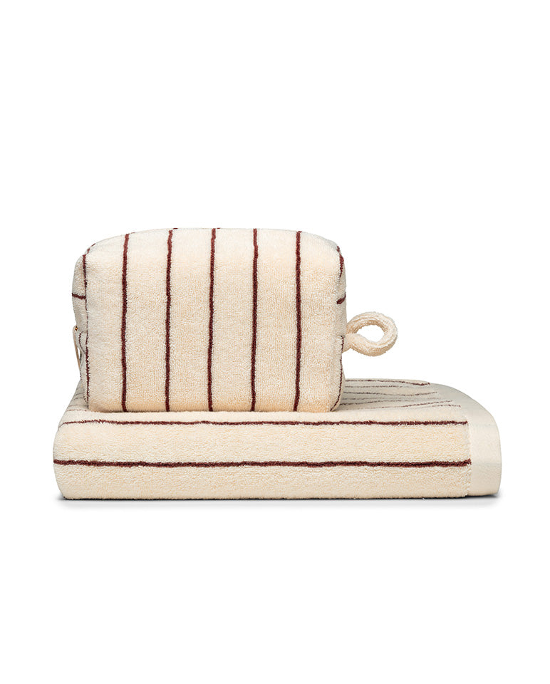 Telo Bagno - Beige a Righe Marroni