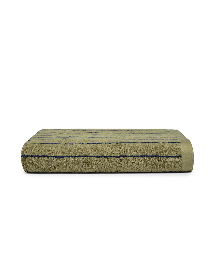 Telo da bagno - Verde a righe blu