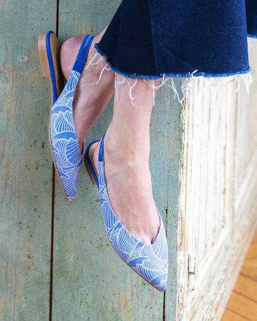 Slippers Slingback Jean-Vier Blue Waves - Femme