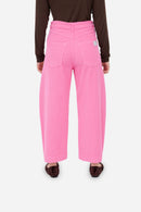 Pantalon Bouffant En Velours Côtelé Rose