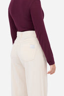 Pantalon Droit En Velours Côtelé (Écru)