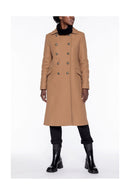 Manteau Redingote En Drap De Laine Camel