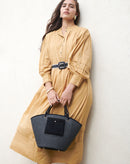 Sac Cabas Palas Noir Raphia