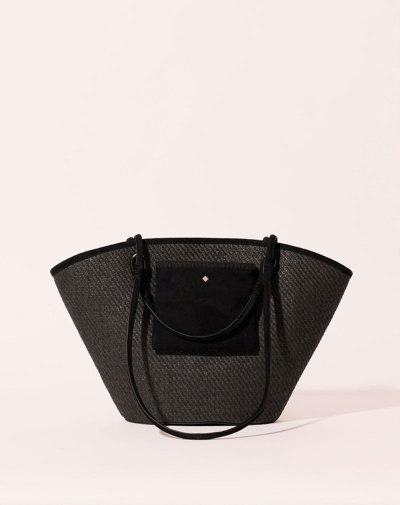 Sac Cabas Palas Noir Raphia