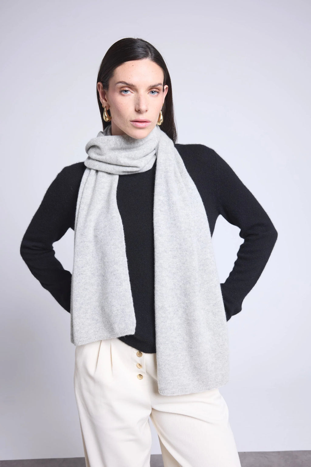 Unisex Scarf Stole - Light Grey - Unisex