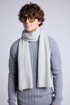 Sciarpa Stola Unisex Scarf - Grigio Chiaro - Misto - 100% Cashmere