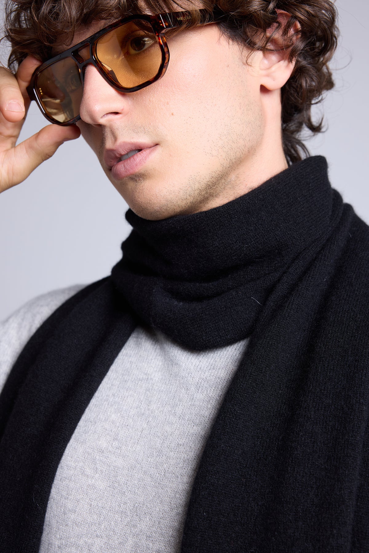 Sciarpa stola unisex - Nera - Unisex - 100% cashmere