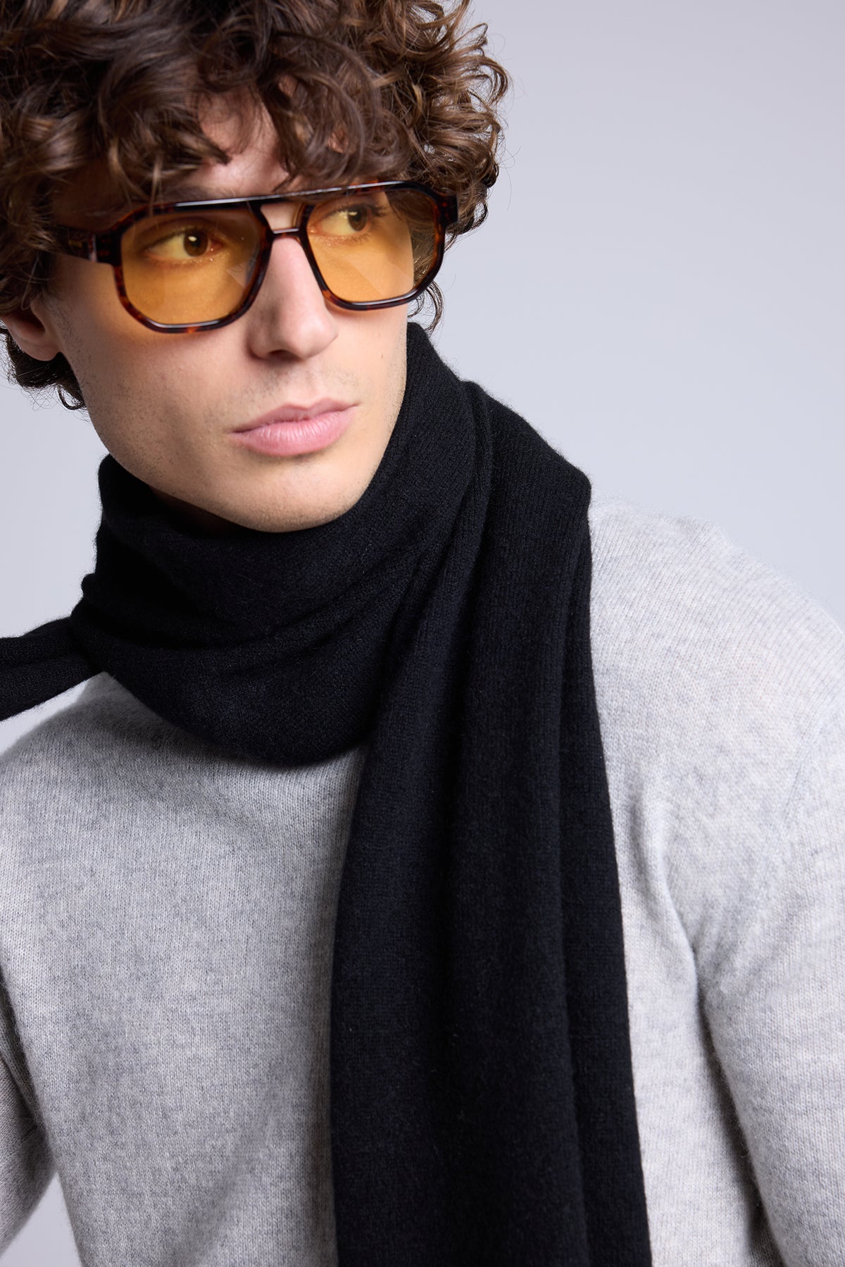 Sciarpa stola unisex - Nera - Unisex - 100% cashmere