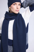Echarpe Etole Unisexe Scarf En Cachemire - Bleu Marine - Mixte