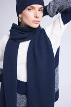 Echarpe Etole Unisexe Scarf En Cachemire - Bleu Marine - Mixte