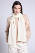 Unisex Cashmere Scarf Stole - White - Unisex