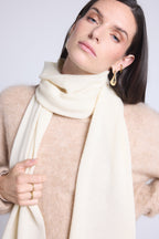 Unisex Cashmere Scarf Stole - White - Unisex