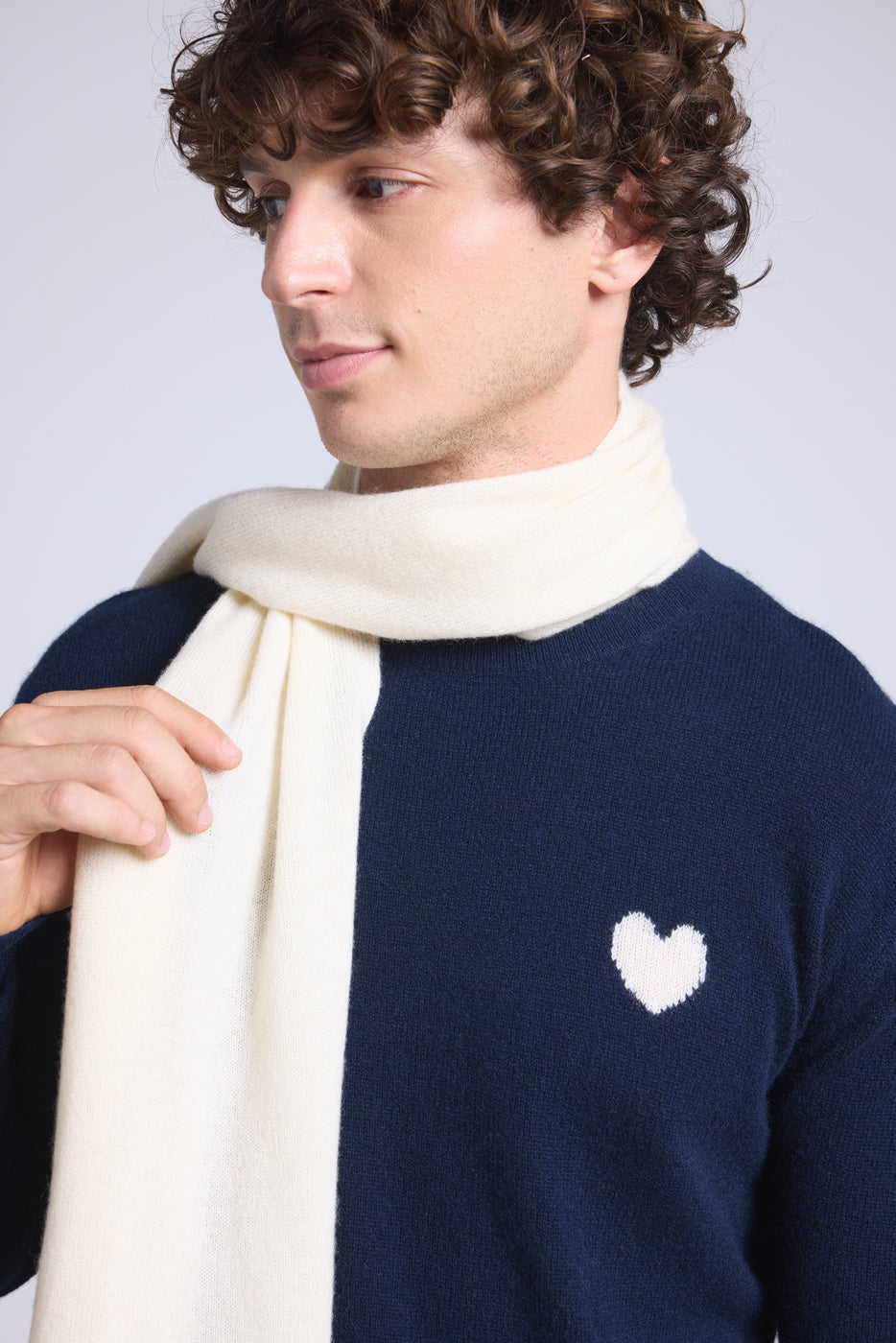 Unisex Cashmere Scarf Stole - White - Unisex