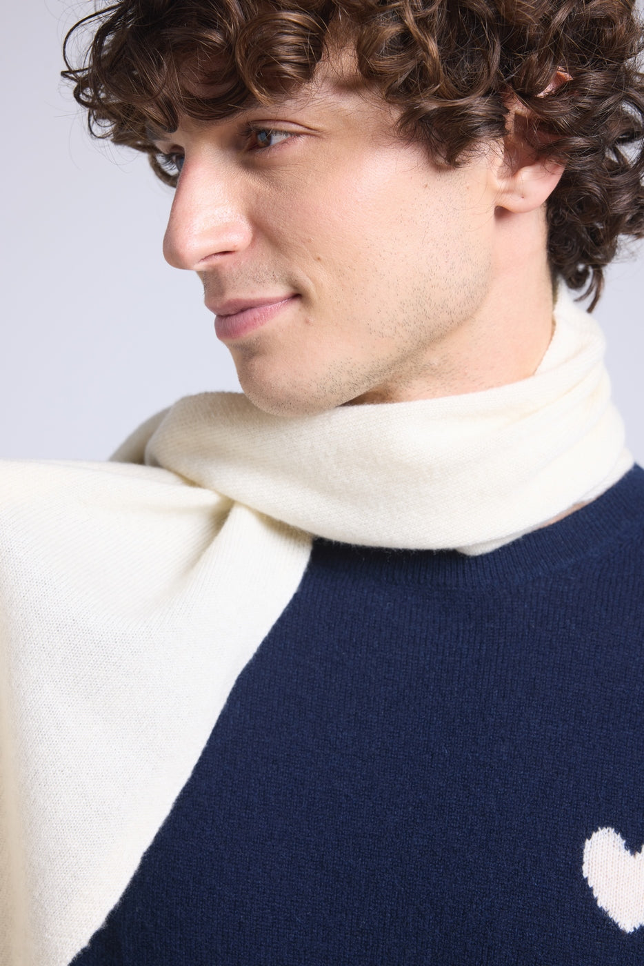 Unisex Cashmere Scarf Stole - White - Unisex