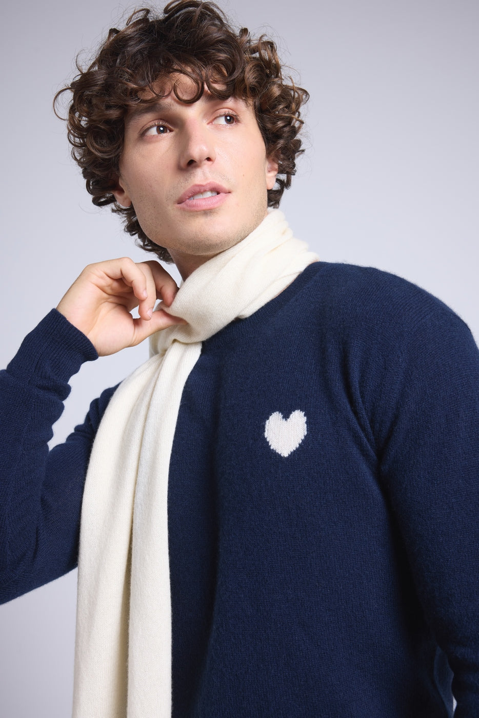 Unisex Cashmere Scarf Stole - White - Unisex