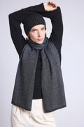 Unisex Lurex Stole Scarf - Black Silver Lurex - Mixed
