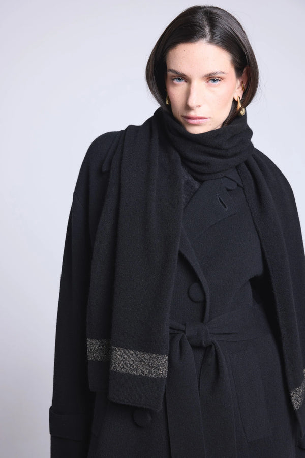 Echarpe Etole Unisexe Lurex Scarf - Noir Dore - Mixte - 100% Cachemire