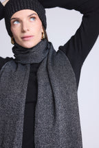 Echarpe Etole Unisexe Lurex Scarf - Noir Lurex Argente - Mixte