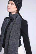 Unisex Lurex Stole Scarf - Black Silver Lurex - Mixed