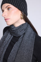 Echarpe Etole Unisexe Lurex Scarf - Noir Lurex Argente - Mixte