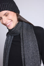 Unisex Lurex Stole Scarf - Black Silver Lurex - Mixed