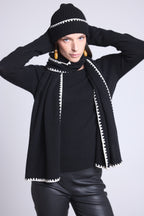 Echarpe Etole Surpiqures Scarf - Noir Blanc - Mixte