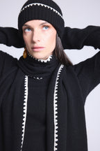 Echarpe Etole Surpiqures Scarf - Noir Blanc - Mixte