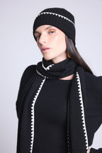Echarpe Etole Surpiqures Scarf - Noir Blanc - Mixte