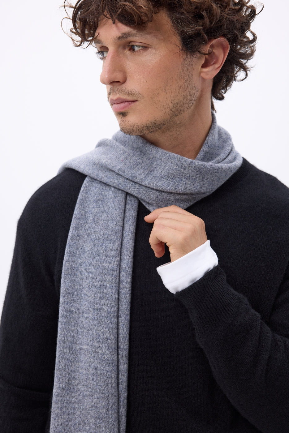Schal Stola - Dunkelgrau - Unisex - 100 % Kaschmir