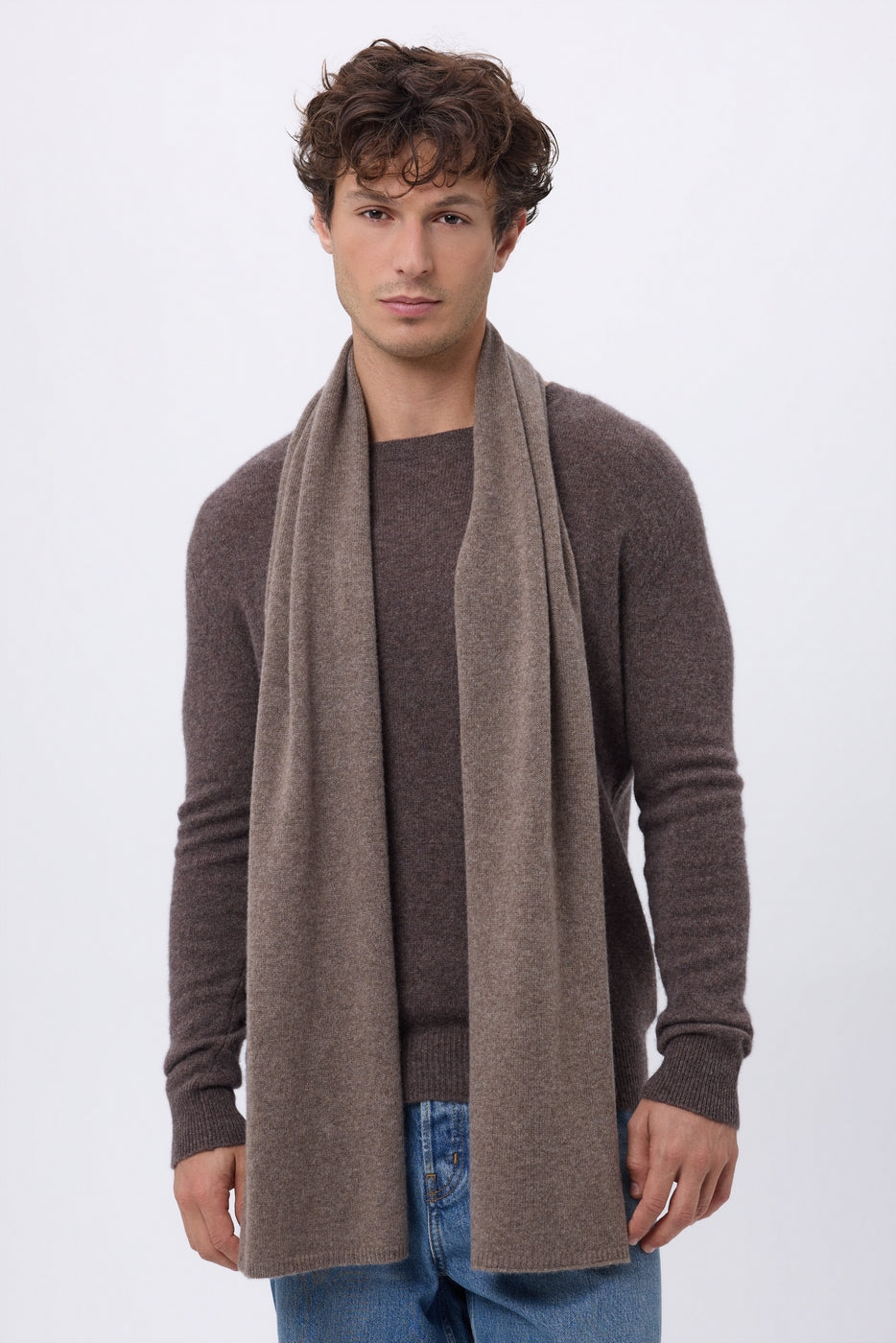 Schal Stola - Haselnuss - Unisex - 100% Kaschmir