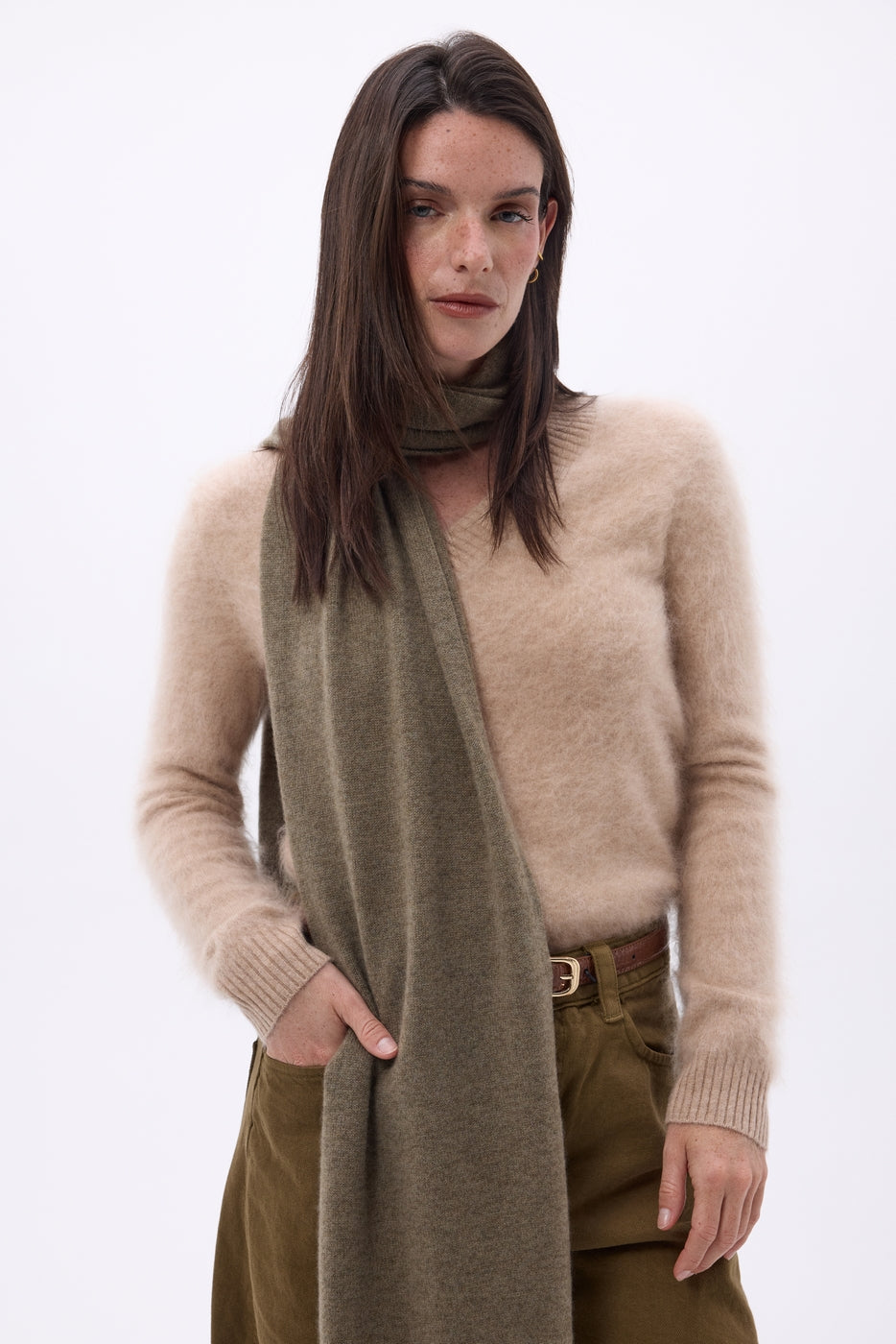 Stole Scarf - Mottled Khaki - Unisex