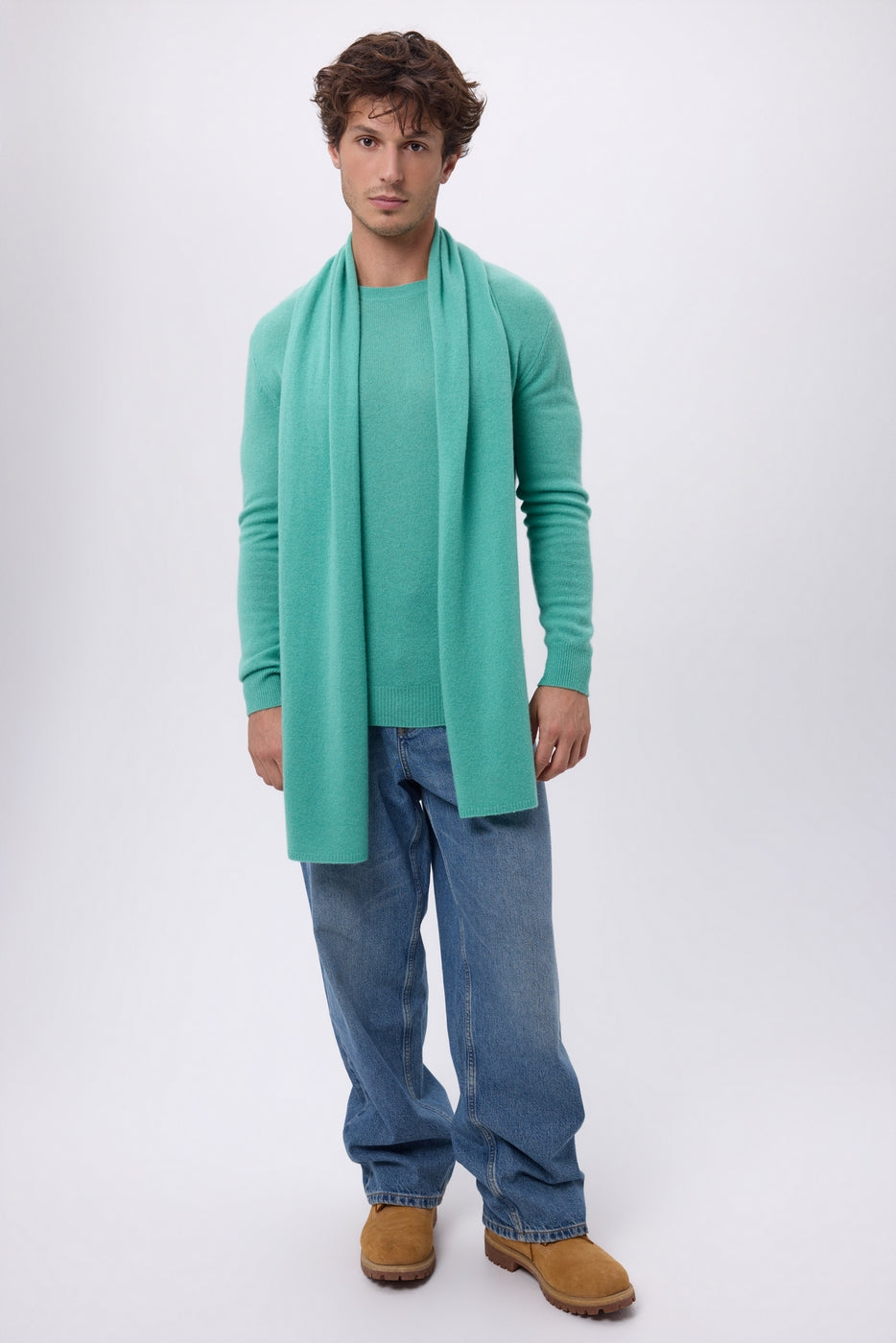 Schal Stola – Pastellgrün – Unisex – 100 % Kaschmir