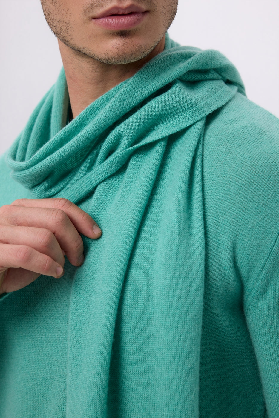 Schal Stola – Pastellgrün – Unisex – 100 % Kaschmir