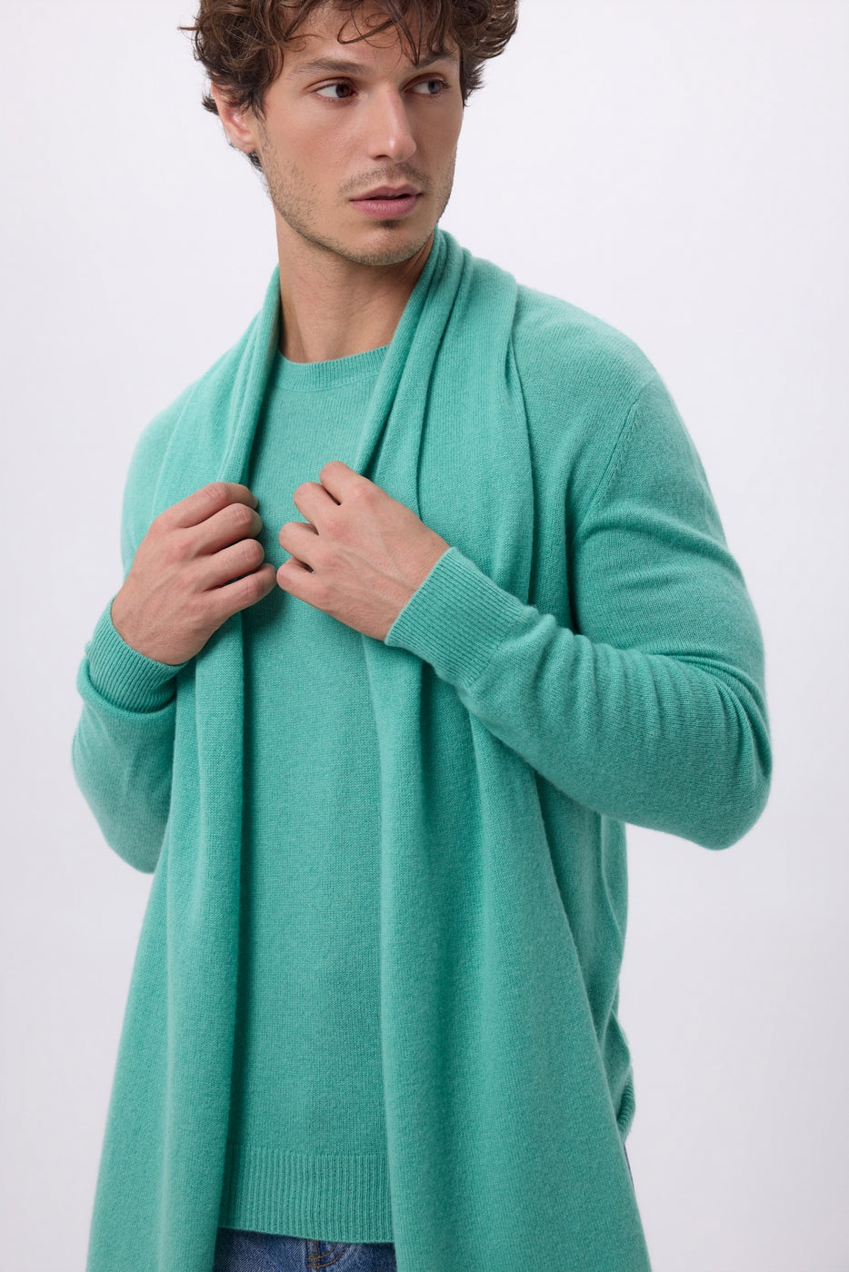 Schal Stola – Pastellgrün – Unisex – 100 % Kaschmir