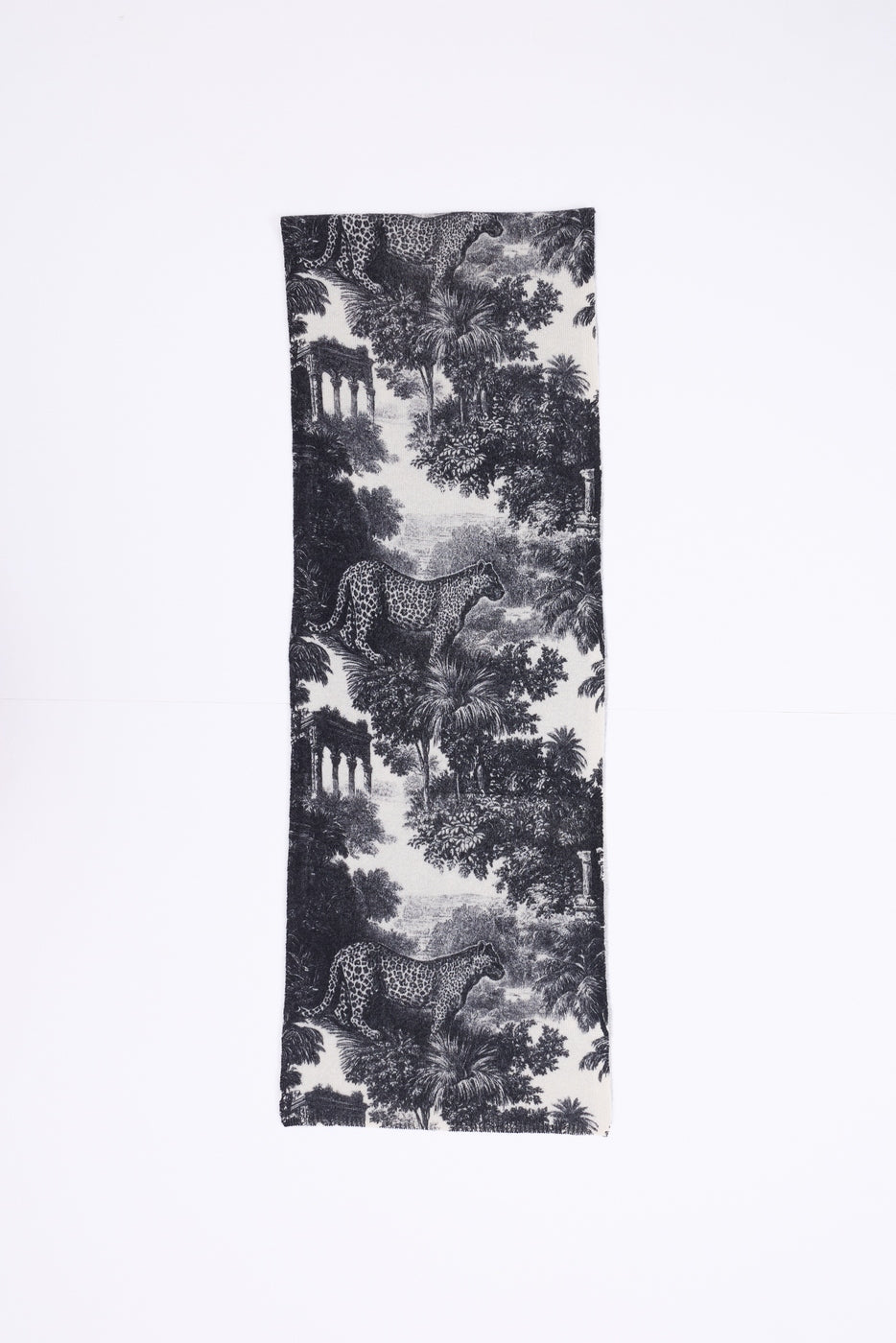 Tj Jungle Printed Scarf - Black White - Unisex