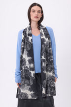 Tj Jungle Printed Scarf - Black White - Unisex