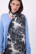 Tj Jungle Printed Scarf - Black White - Unisex