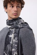 Tj Mønstret Jungle-tørklæde - Sort/hvid - Unisex - 100 % kashmir