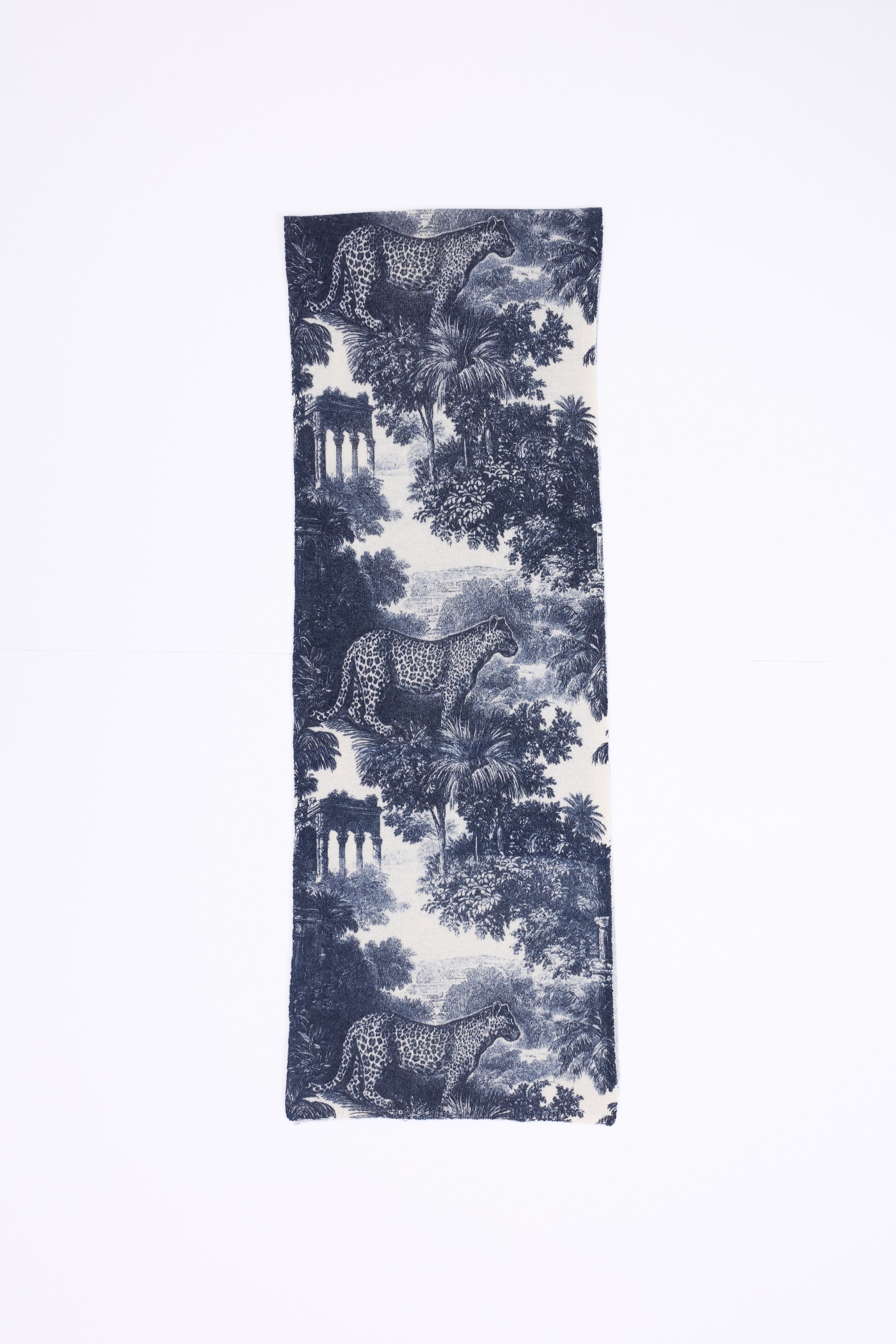 Tj Jungle Printed Scarf - Navy Blue - Unisex